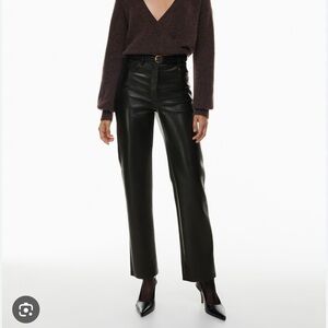 Aritzia Wilfred Black Leather Pants